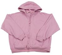 Růžová propínací oversize mikina s kapucí George