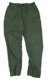 Khaki plátěné cargo cuff chino kalhoty Y.F.K.