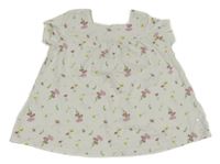 Bílá květovaná tunika