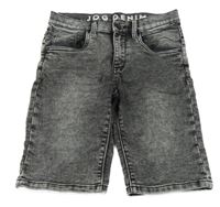 Tmavošedé teplákové riflové kraťasy C&A