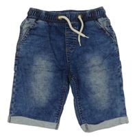 Modré teplákové riflové kraťasy