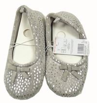 Nové - Šedé třpytivé vzorované chlupaté domácí bačkory F&F vel. 37 