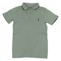 Zelenošedé polo tričko s výšivkou Next