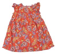 Červeno-barevné vzorované lehké šaty Primark