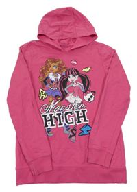 Fuchsiová mikina s Monster High a kapucí