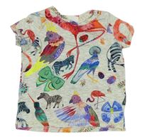 Šedo-barevné tričko se zvířaty H&M