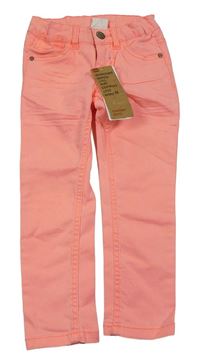 Neonově oranžové skinny fit rifle hema