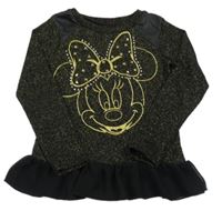 Černo-zlatá pletená tunika s Minnie zn. Disney