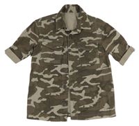 Hnědá army plátěná košile s kapsami F&F