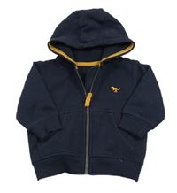 Tmavomodrá propínací mikina s dinem a kapucí zn. Next