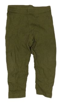 Khaki lehké žebrované tepláky Primark