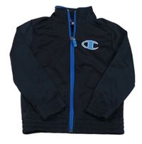 Tmavomodrá sportovní funkční propínací mikina s logem Champion