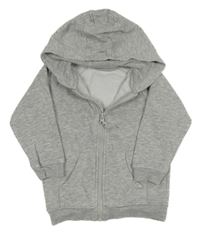 Šedá melírovaná propínací mikina s kapucí Matalan