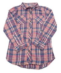 Růžovo-fialová kostkovaná halenka Debenhams