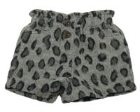 Šedé leopardí vlněné kraťasy Next