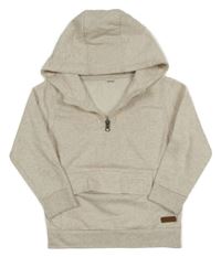 Světlebéžová melírovaná mikina s kapucí 