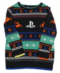 Černo-barevný vzorovaný svetr - PlayStation George