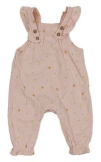 Světlerůžové laclové tepláky s květinami M&S