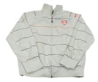 Bílá šusťáková sportovní pruhovaná bunda s logem Nike