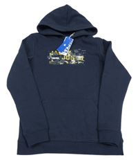 Nové - tmavomodrá mikina s logem a kapucí Jack & Jones