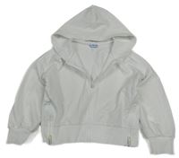 Bílá crop propínací mikina s kapucí Mantaray