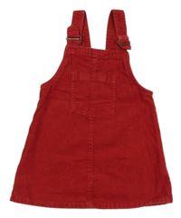 Červené laclové manšestrové šaty s kapsou Next