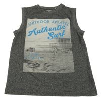 Tmavošedé melírované tílko s potiskem Yigga