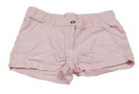 Bílo-růžové pruhované plátěné kraťasy Alive