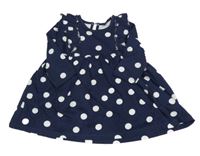 Tmavomodro-bílé puntíkaté šaty Matalan