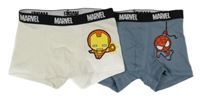 2x boxerky s Marvel - bílé + modré H&M