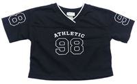 Černé sportovní oversize tričko s číslem zn. H&M