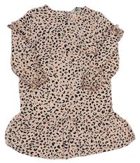 Růžové lehké šaty s leopardím vzorem George