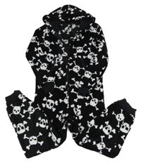 Černá plyšová kombinéza s lebkami M&S