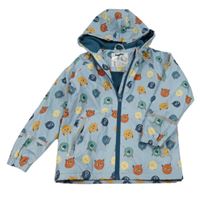 Světlemodrá voděodolná zateplená bunda s příšerkami a kapucí Lupilu