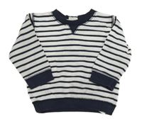 Tmavomodro-bílá pruhovaná mikina M&S