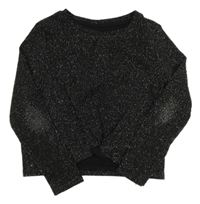 Černé třpytivé crop triko Nutmeg