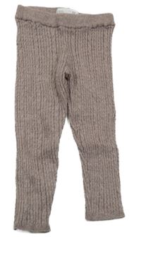 Starofialové žebrované úpletové legíny Zara