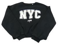 Černá crop mikina s nápisem C&A