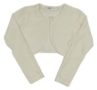 Bílé sametové podšité bolerko 