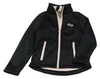 Černo-růžová propínací thermo mikina s potiskem 