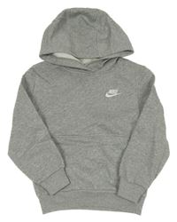 Šedá mikina s logem a kapucí Nike