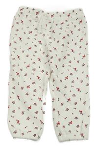 Bílo-červené květované tepláky Primark