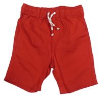 Červené plátěné kraťasy Tu