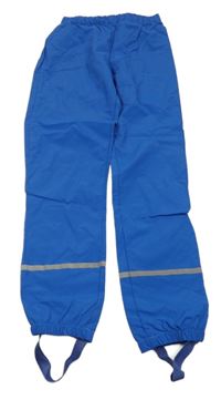 Tmavomodré šusťákové kalhoty 