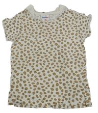 Smetanovo-béžové puntíkaté tričko Topolino