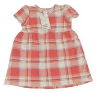 Nové - Růžovo-bílé kostkované šaty H&M