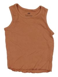 Broskvový žebrovaný crop top H&M