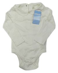 Nové - Bílé vzorované body s límečkem Jojo Maman Bébé