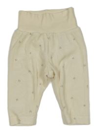 Smetanové květované sametové tepláky H&M