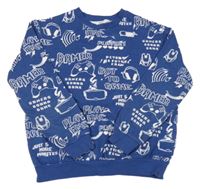 Tmavomodro-bílá mikina s nápisy a obrázky H&M